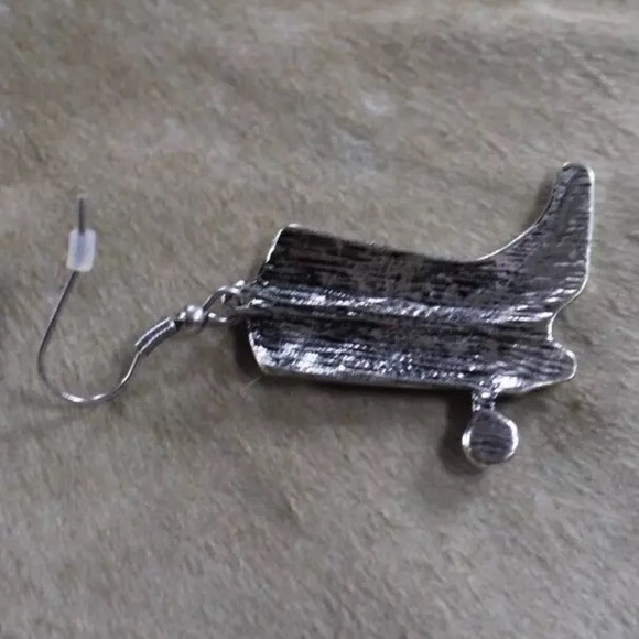 NWT Western Cowboy Boot Earrings Womens Silver Crystal Wire 1 1/4 x 1 1/8 in - Picture 13 of 14
